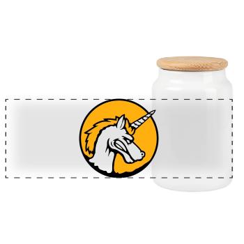 Licorne Mal En colère Attaque Groyer des dents Aigre - Boîte à biscuits avec couvercle en bois - blanc - Devant