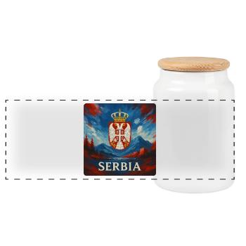 Conception de légende serbe - Boîte à biscuits avec couvercle en bois - blanc - Devant