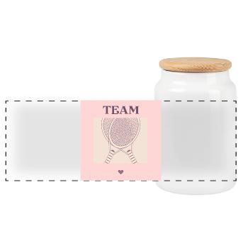 TEAM TENNIS HEART - Panoramic Cookie Jar with Wooden Lid - white - Front