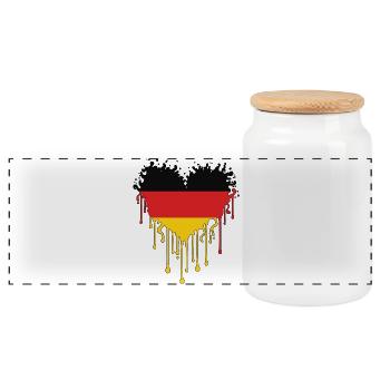 Cœur dégoulinant Drapeau allemand Art - Boîte à biscuits avec couvercle en bois - blanc - Devant
