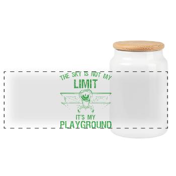 Sky is Not My Limit Playground Tee - Panoramic Cookie Jar with Wooden Lid - white - Front