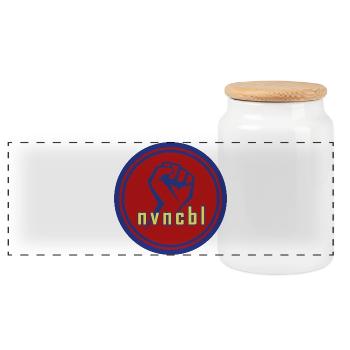 Invincible 02 - Panoramic Cookie Jar with Wooden Lid - white - Front