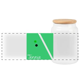 COURT DE TENNIS BALLE DE TENNIS COURT DE TENNIS - Boîte à biscuits avec couvercle en bois - blanc - Devant