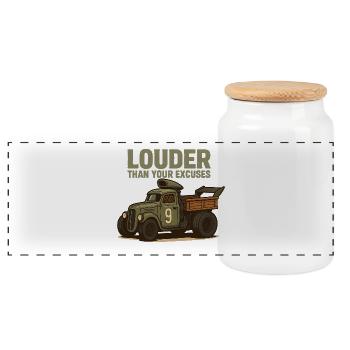 Plus fort que vos excuses - Boîte à biscuits avec couvercle en bois - blanc - Devant