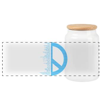 Pacifica - Peace - Panoramic Cookie Jar with Wooden Lid - white - Front
