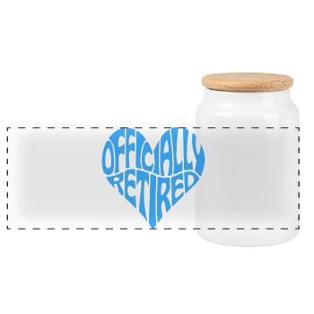 En forme de cœur officiellement retiré - Boîte à biscuits avec couvercle en bois - blanc - Devant