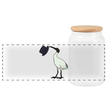 Un poulet Vintage Bin Chicken digne d’un gentleman - Boîte à biscuits avec couvercle en bois - blanc - Devant