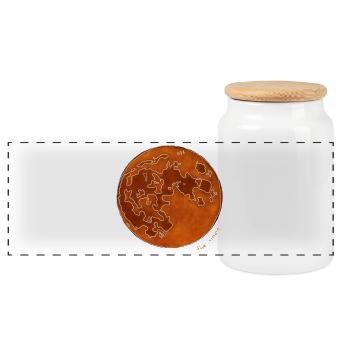 DER ORANGEFARBENE MOND - Panorama Keksdose mit Holzdeckel - Weiß - Vorne