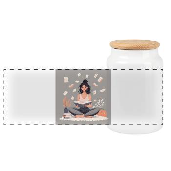 Accro des livres - Boîte à biscuits avec couvercle en bois - blanc - Devant