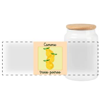 Haut comme trois poires - Boîte à biscuits avec couvercle en bois - blanc - Devant