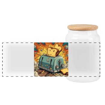 Toast Assault - Panorama Keksdose mit Holzdeckel - Weiß - Vorne