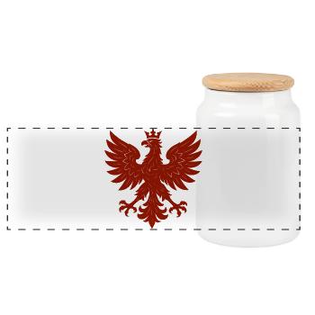 Pologne Polska aigle drapeau drapeau épique cadeau - Boîte à biscuits avec couvercle en bois - blanc - Devant