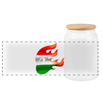 Flag of Hungary - Hungary - Ninja - Panoramic Cookie Jar with Wooden Lid - white - Front