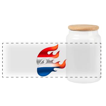 Drapeau des Pays-Bas - Pays-Bas - Ninja - Boîte à biscuits avec couvercle en bois - blanc - Devant