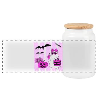 Fantôme de la mode - Boîte à biscuits avec couvercle en bois - blanc - Devant