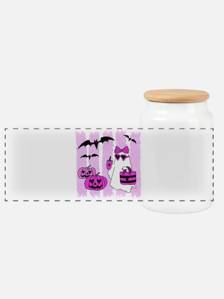Fashion Ghost - Panorama Keksdose mit Holzdeckel - Weiß