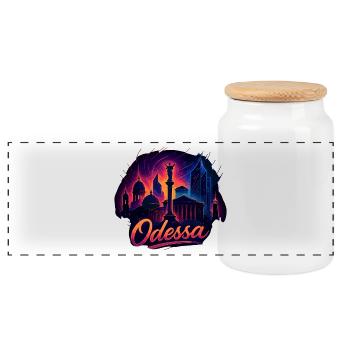 Ville d’Odessa Ukraine Perle au bord de la mer Cadeau - Boîte à biscuits avec couvercle en bois - blanc - Devant