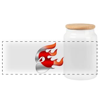 Flag of Japan - Japan - Ninja - Panoramic Cookie Jar with Wooden Lid - white - Front