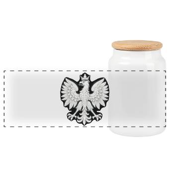 Polen Polska Adler weiß Flagge Fahne Geschenk - Panorama Keksdose mit Holzdeckel - Weiß - Vorne