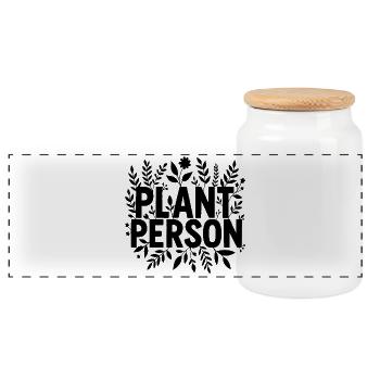 Personne de la plante - Boîte à biscuits avec couvercle en bois - blanc - Devant