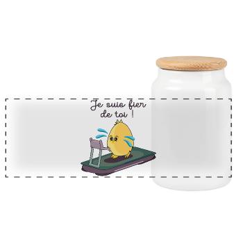 FIER DE TOI - TAPIS DE COURSE - Boîte à biscuits avec couvercle en bois - blanc - Devant