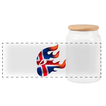 Drapeau de l’Islande - Islande - Ninja - Boîte à biscuits avec couvercle en bois - blanc - Devant