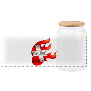 Flagge der Schweiz - Schweiz - Ninja - Panorama Keksdose mit Holzdeckel - Weiß - Vorne