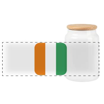 drapeau de la cote d ivoire - Boîte à biscuits avec couvercle en bois - blanc - Devant