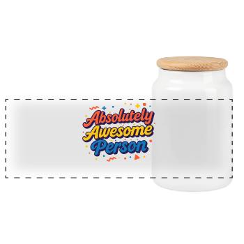 Vibrant Celebration of Individuality - Panoramic Cookie Jar with Wooden Lid - white - Front