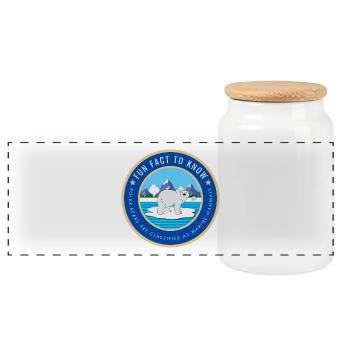 Polar Bears are classified as marine mammals - Panoramic Cookie Jar with Wooden Lid - white - Front