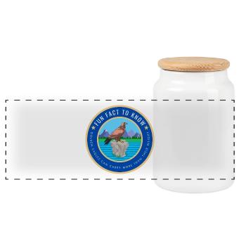 Golden Eagles can carry more than their weight - Panoramic Cookie Jar with Wooden Lid - white - Front