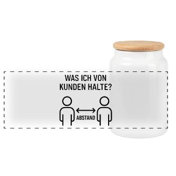 was ich von kunden halte kollege support - Panorama Keksdose mit Holzdeckel - Weiß - Vorne