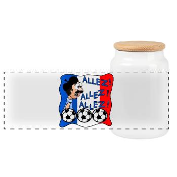 COME ON DAD FATHER FRANCE - Panoramic Cookie Jar with Wooden Lid - white - Front
