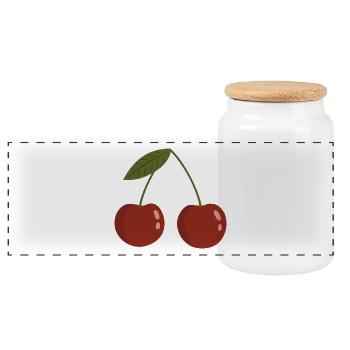 Conception de paire de cerisiers vifs - Boîte à biscuits avec couvercle en bois - blanc - Devant