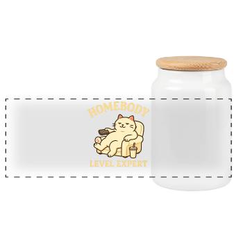 Homebody: Level Expert - Panoramic Cookie Jar with Wooden Lid - white - Front
