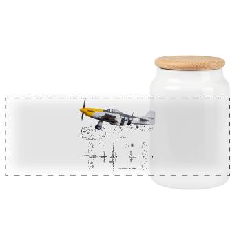 P-51 - Panorama Keksdose mit Holzdeckel - Weiß - Vorne