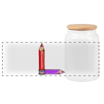 LETTER L NAME - Panoramic Cookie Jar with Wooden Lid - white - Front