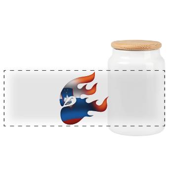 Slovenian Flag - Slovenia - Ninja - Panoramic Cookie Jar with Wooden Lid - white - Front