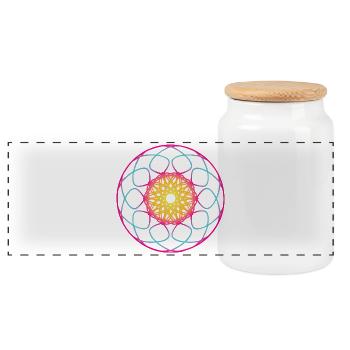 Roue de Yoga Mandala Coloré Méditation om Namaste - Boîte à biscuits avec couvercle en bois - blanc - Devant