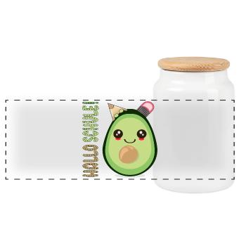 HALLO SCHULE AVOCADO SCHULANFANG SCHULKIND - Panorama Keksdose mit Holzdeckel - Weiß - Vorne