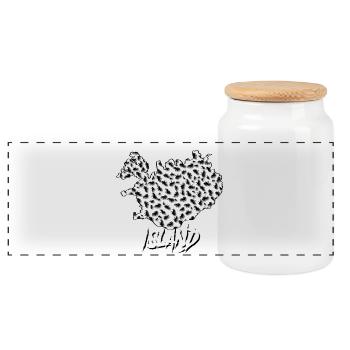 Iceland – where freedom begins in tölt! - Panoramic Cookie Jar with Wooden Lid - white - Front