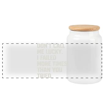 Motivational Resistant Quote - Panoramic Cookie Jar with Wooden Lid - white - Front