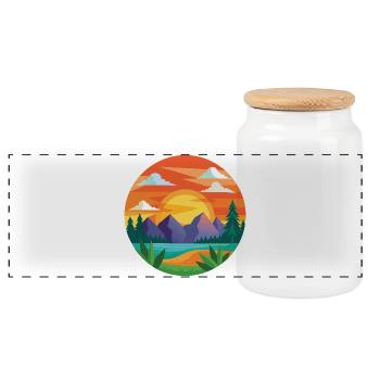 Montagnes colorées - Boîte à biscuits avec couvercle en bois - blanc - Devant