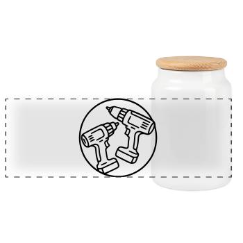 Visseuses - Boîte à biscuits avec couvercle en bois - blanc - Devant