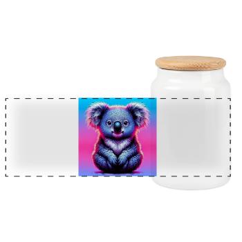 Koala - Panorama Keksdose mit Holzdeckel - Weiß - Vorne