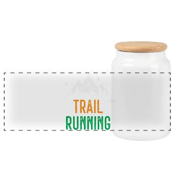 Trail Running - Panoramic Cookie Jar with Wooden Lid - white - Front