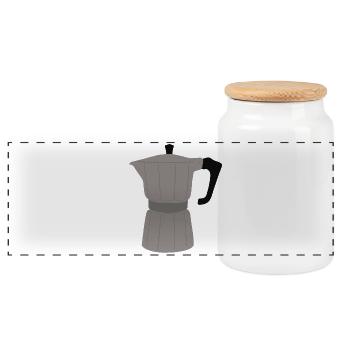 Vintage Coffee Maker Illustration - Panoramic Cookie Jar with Wooden Lid - white - Front