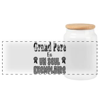 Grand Père En Un Seul Exemplaire - Boîte à biscuits avec couvercle en bois - blanc - Devant