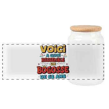 Senior Humor Surprise Birthday - Panoramic Cookie Jar with Wooden Lid - white - Front