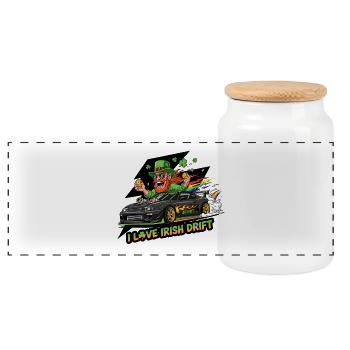 T-shirt de célébration de l’Irish Drift - Boîte à biscuits avec couvercle en bois - blanc - Devant